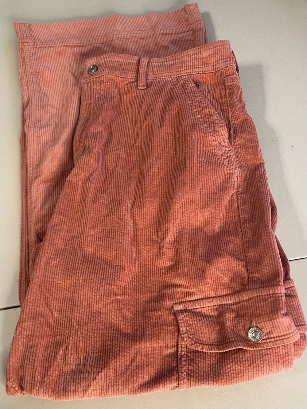 AE Boho retro Pink Corduroy Stretch utility Cargo Pants, Women's 16R